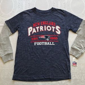 NFL Team Apparel Boys Size S (8) Blue/Gray New England PATRIOTS T-Shirt Jersey